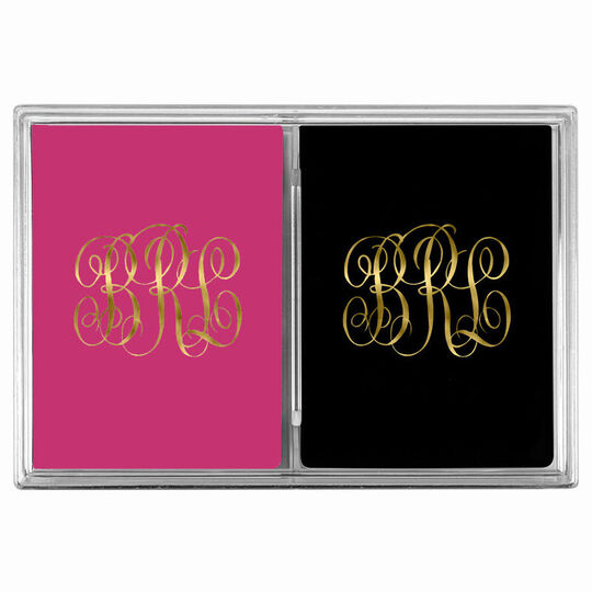 Interlocking Script Double Deck Playing Cards